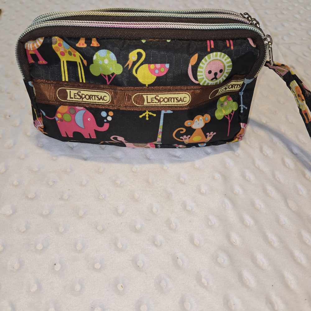 LeSportsac Black Animal Print Pouch